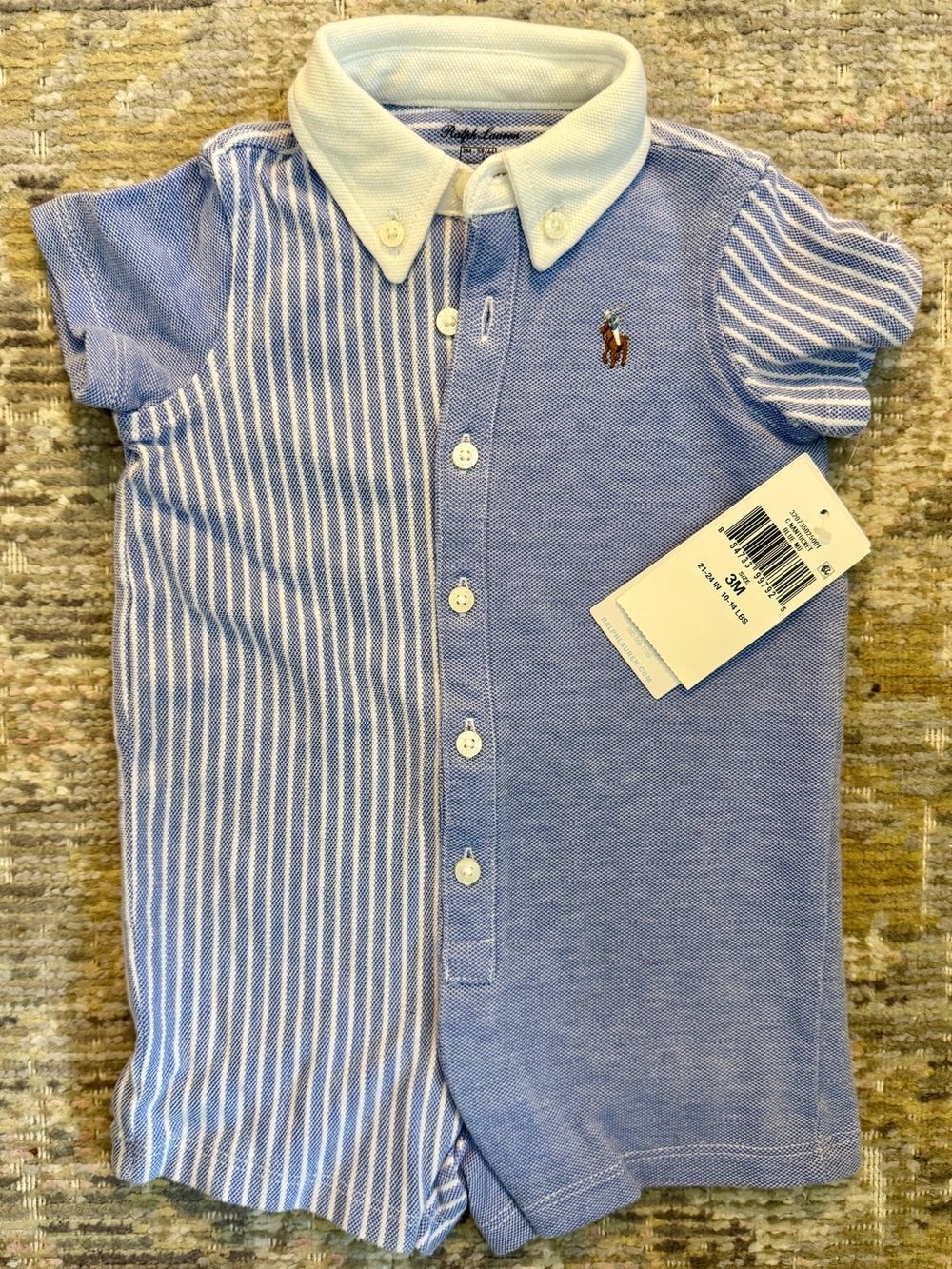 NWT Polo Ralph Lauren Knit Cotton Oxford Fun Shortall